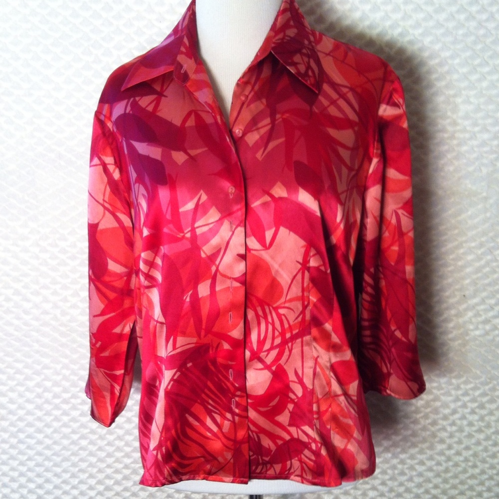 100% Silk ICE Button Down Blouse